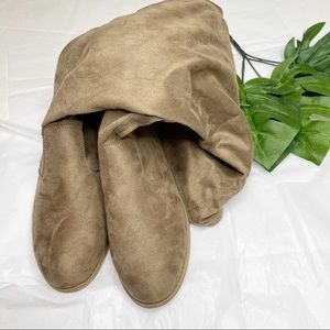 Tan over the knee boots